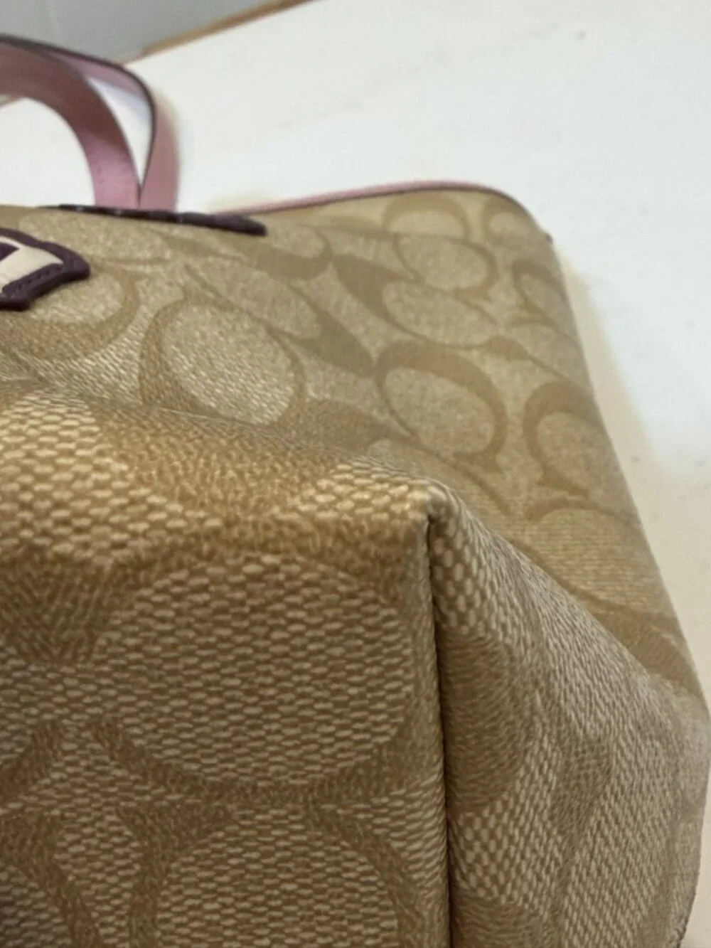 Disney x Coach City Tote Signature Canvas Sleeping Beauty Patches Khaki
